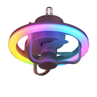BreezeGlow Plug-in LED Ceiling Fan with Remote & RGB Lighting