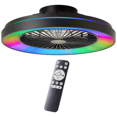 BreezeGlow Modern Ceiling Fan with Remote + LED RGB